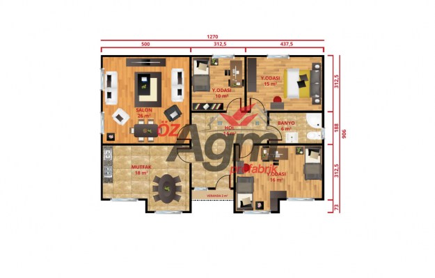 AGM 123 Tek Katli Prefabrik Ev